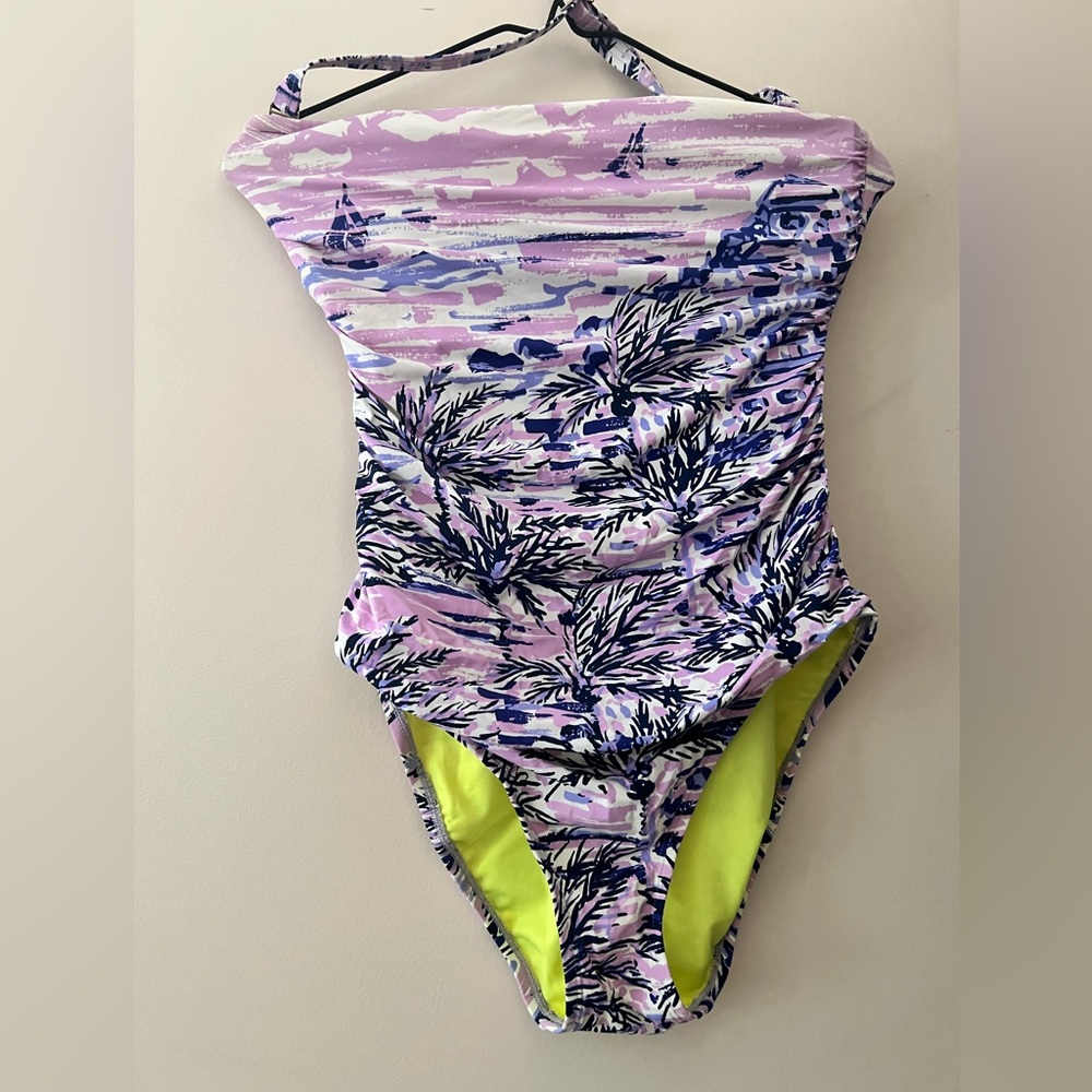 Lilly Pulitzer Purple and Yellow One Piece Swimsuit